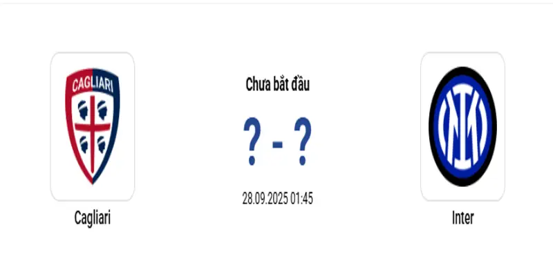 Cagliari vs Inter 1h45 ngày 28/09/2025, Serie A